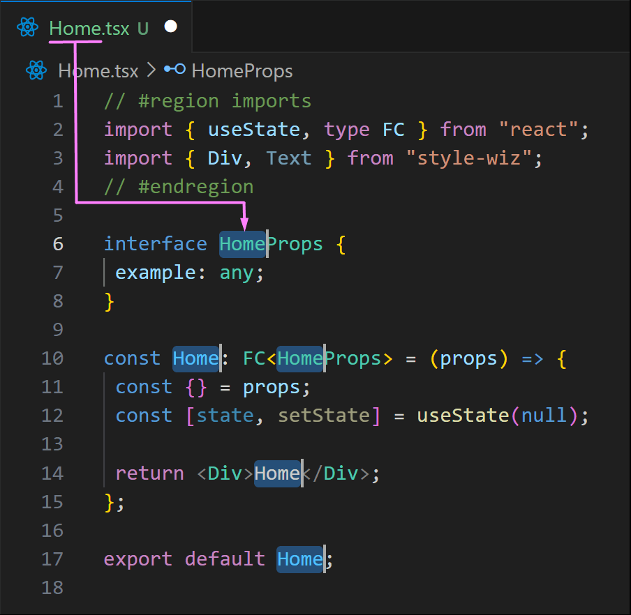 VSCode snippets example 3